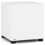 Dali Basik Sub subwoofer in Solid White, three-quarter view