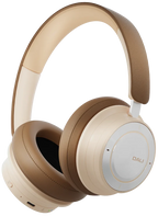 DALI Dali iO-8 wireless headphones in caramel white with padded ear cups and sleek design.