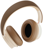 DALI Dali iO-8 wireless headphones in caramel white with padded ear cups and sleek headband design.