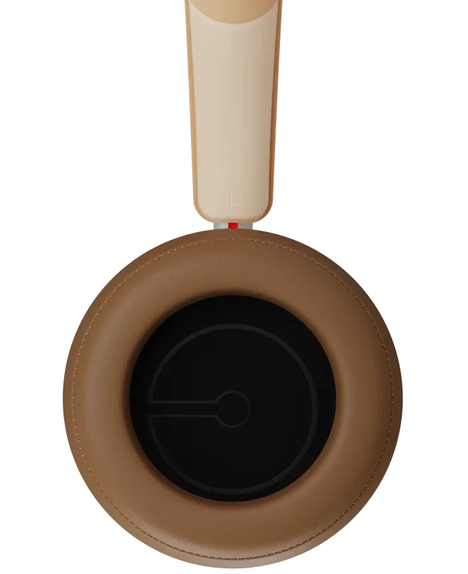 DALI Dali iO-8 wireless headphones in caramel white with sleek design and cushioned ear cups for comfortable listening