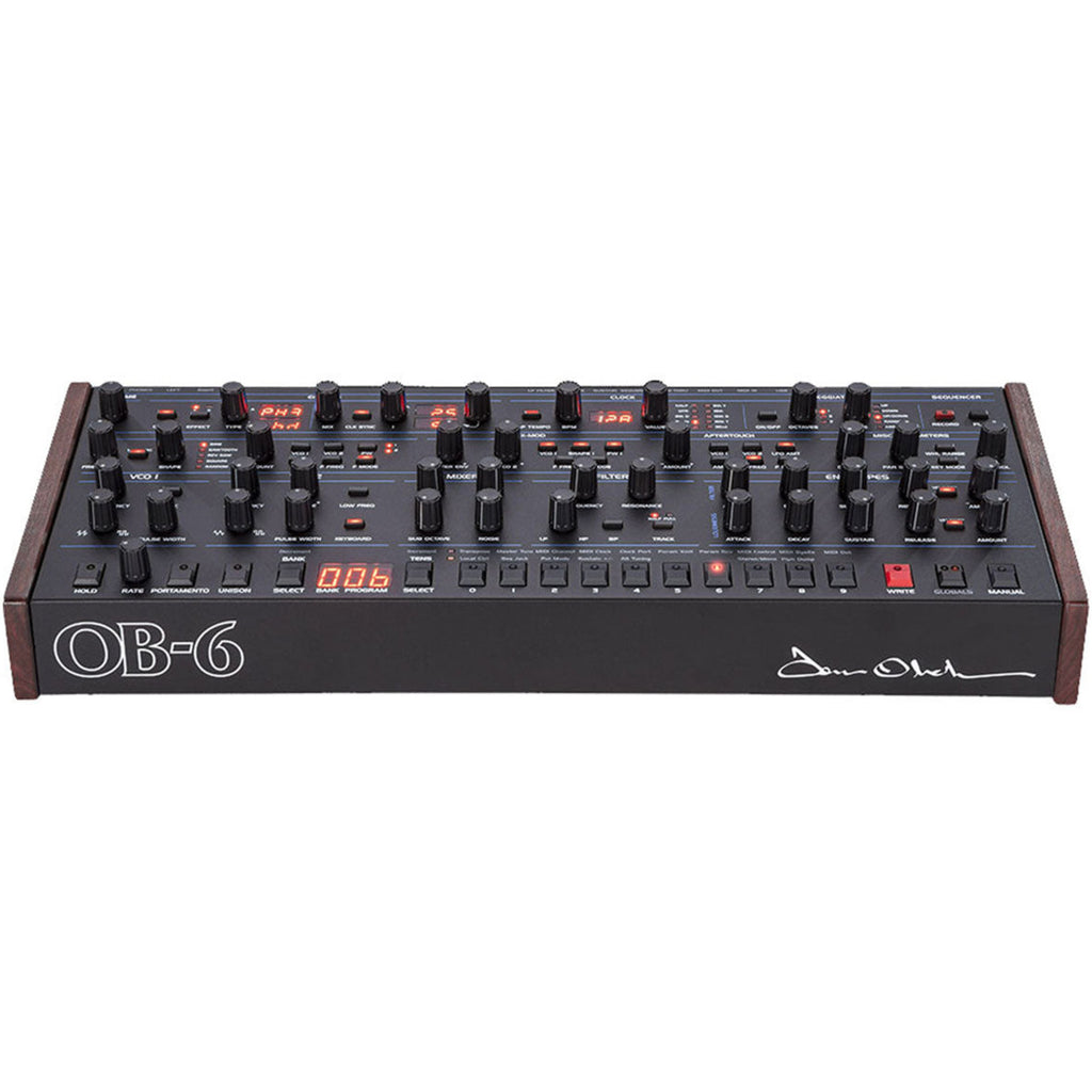Sequential OB-6 Desktop synthesizer module by Dave Smith Instruments, featuring knobs and input/output ports.