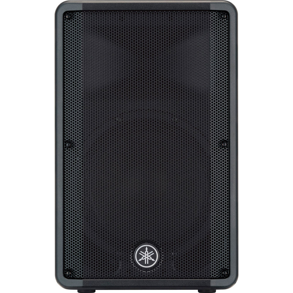 Yamaha DBR12 PA speaker with black enclosure, front grille and control panel, designed for professional sound reinforcement.
