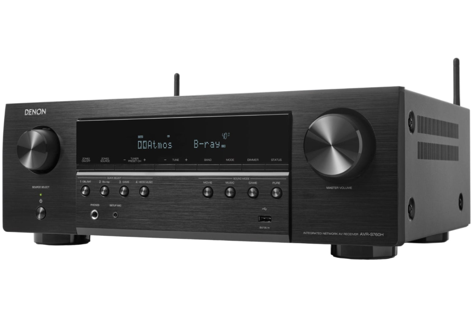 Denon AVR-S760H stereo amplifiers, front