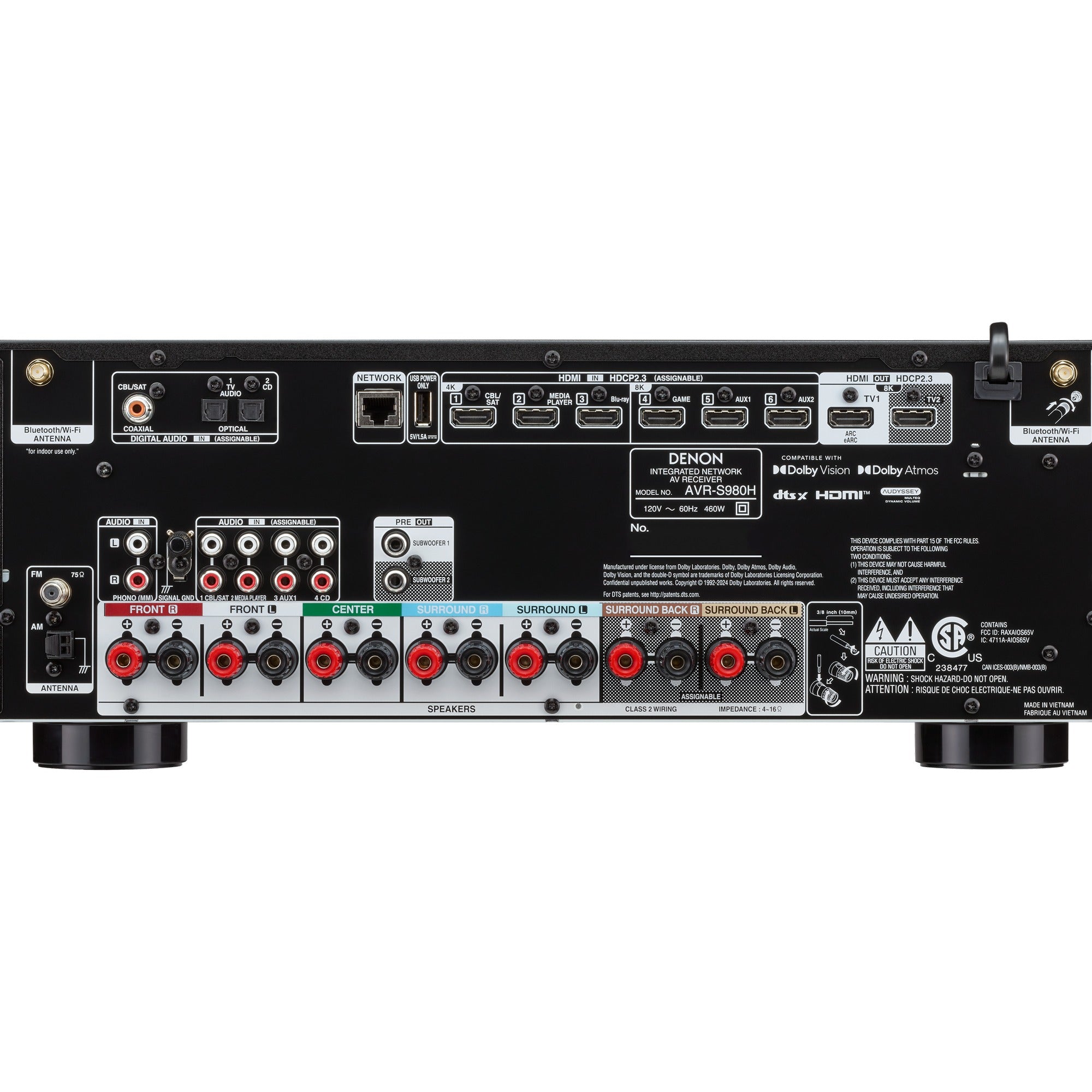 Denon AVR-S980H stereo amplifiers, front