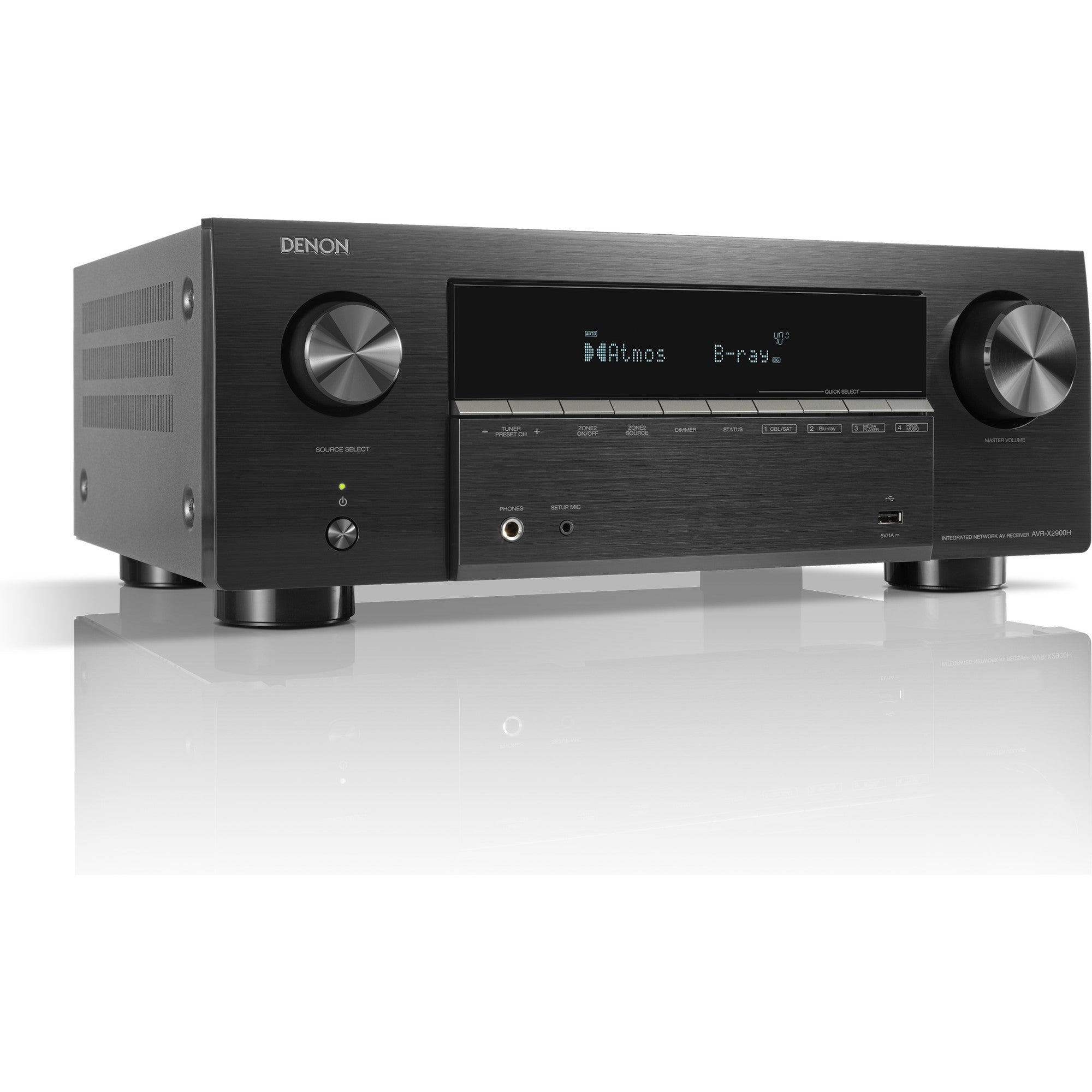 Denon AVR-X2900H DAB stereo amplifiers, alternate view