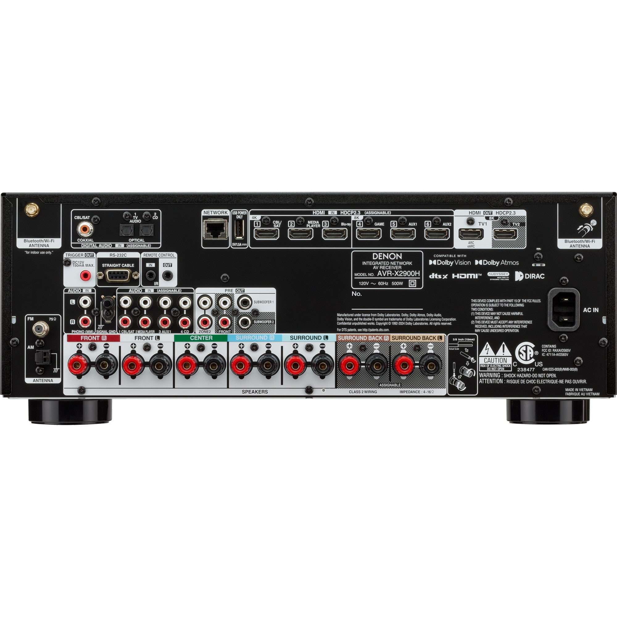 Denon AVR-X2900H DAB stereo amplifiers, front