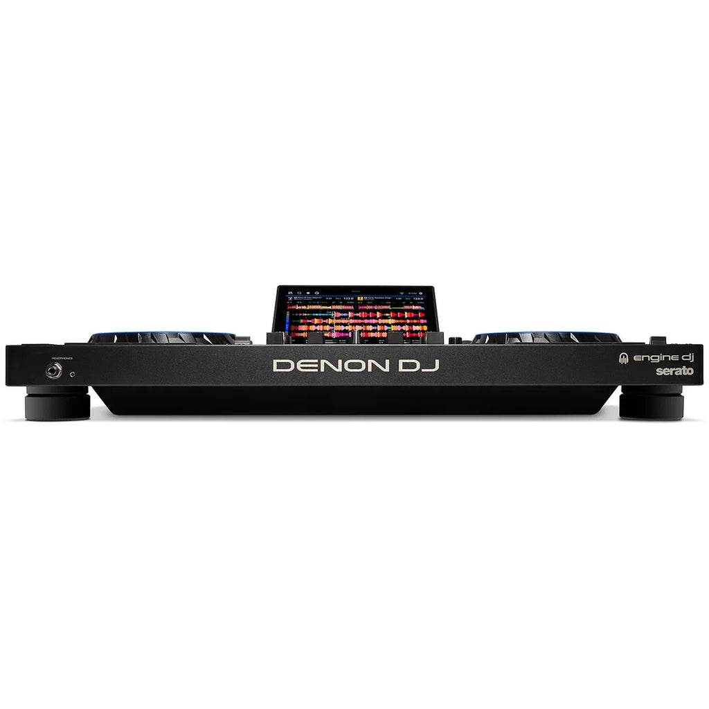 Denon DJ Prime 4 G2, front view with the touchscreen raised