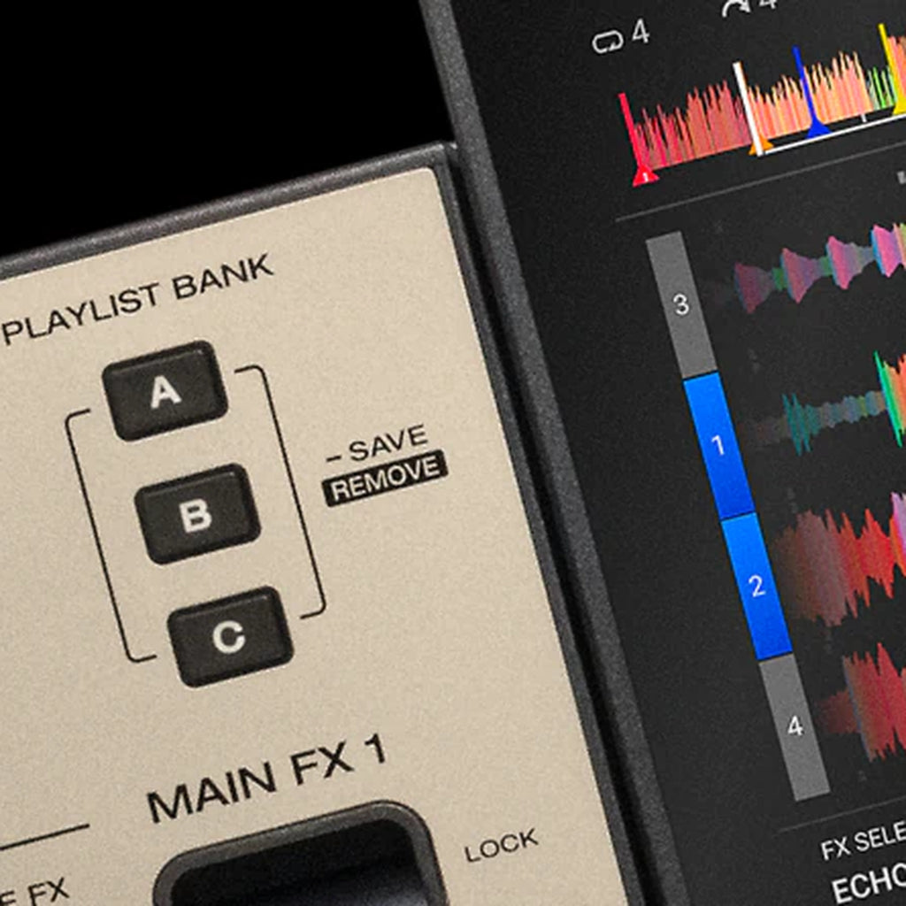 Denon DJ Prime 4 G2, Playlist Bank buttons and Main FX section