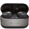 Devialet Gemini II wireless in-ear headphones, black charging case open