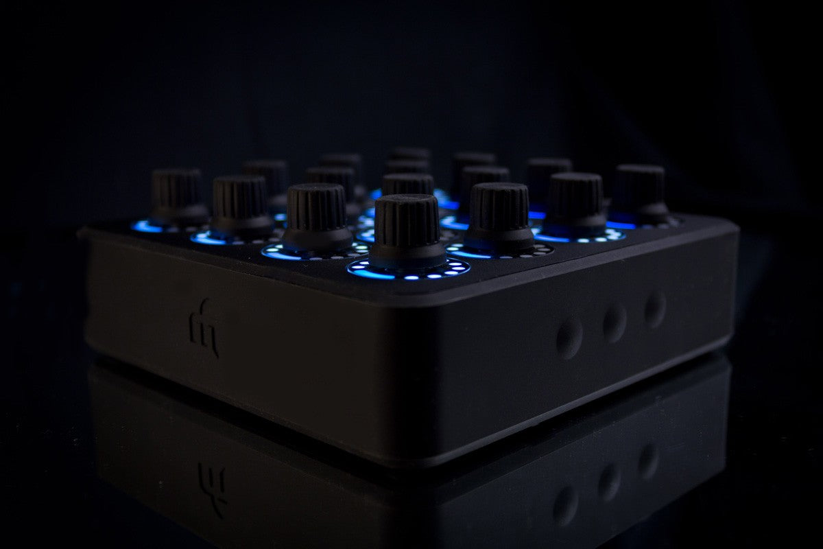 DJ TechTools MIDI Fighter Twister MIDI controller, front-angle view