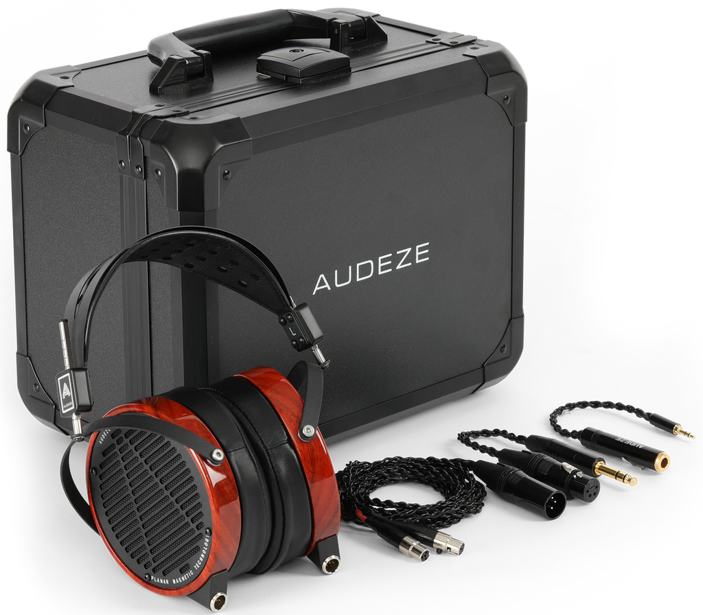 Audeze LCD-2 leather-free wired headphones with over-ear design and padded ear cups, shown in a sleek black finish.