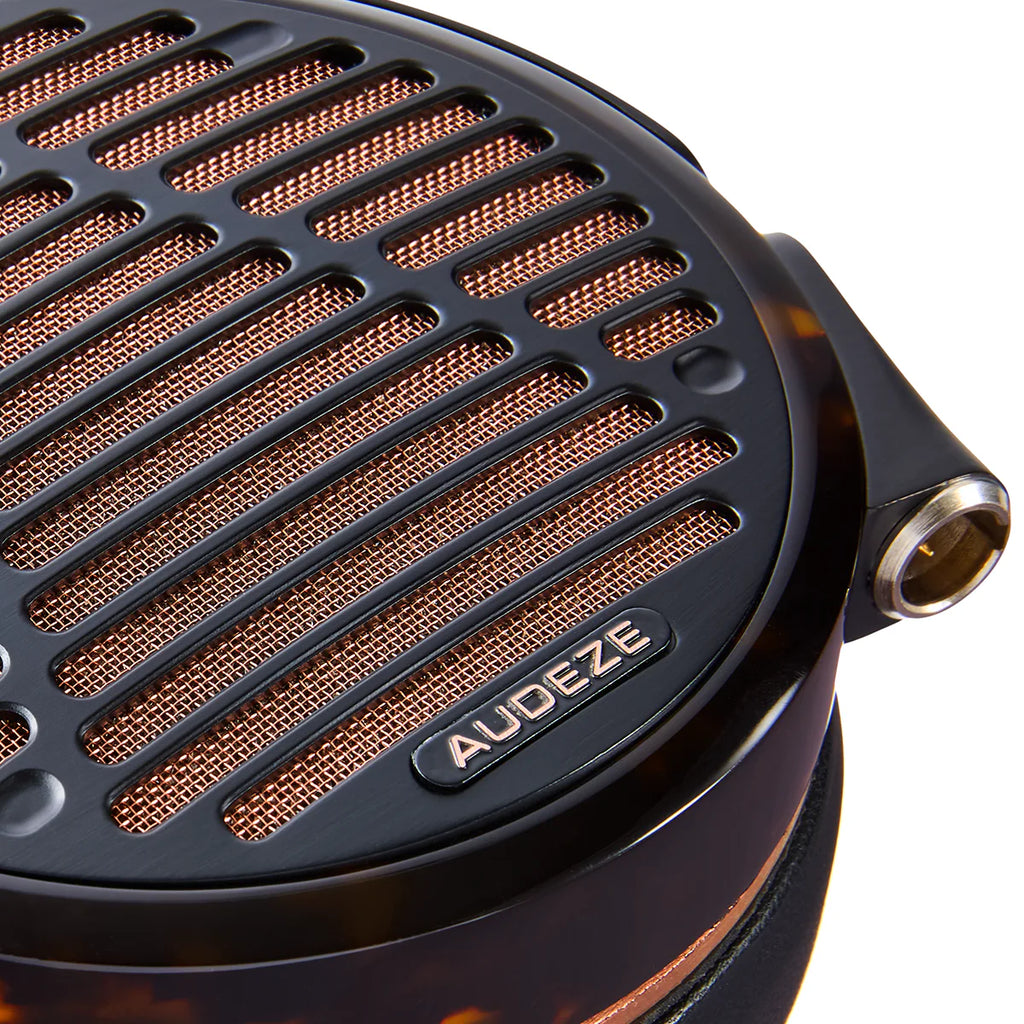 Audeze LCD-5 wired headphones with sleek black ear cups and headband, showing the high-quality audio design.