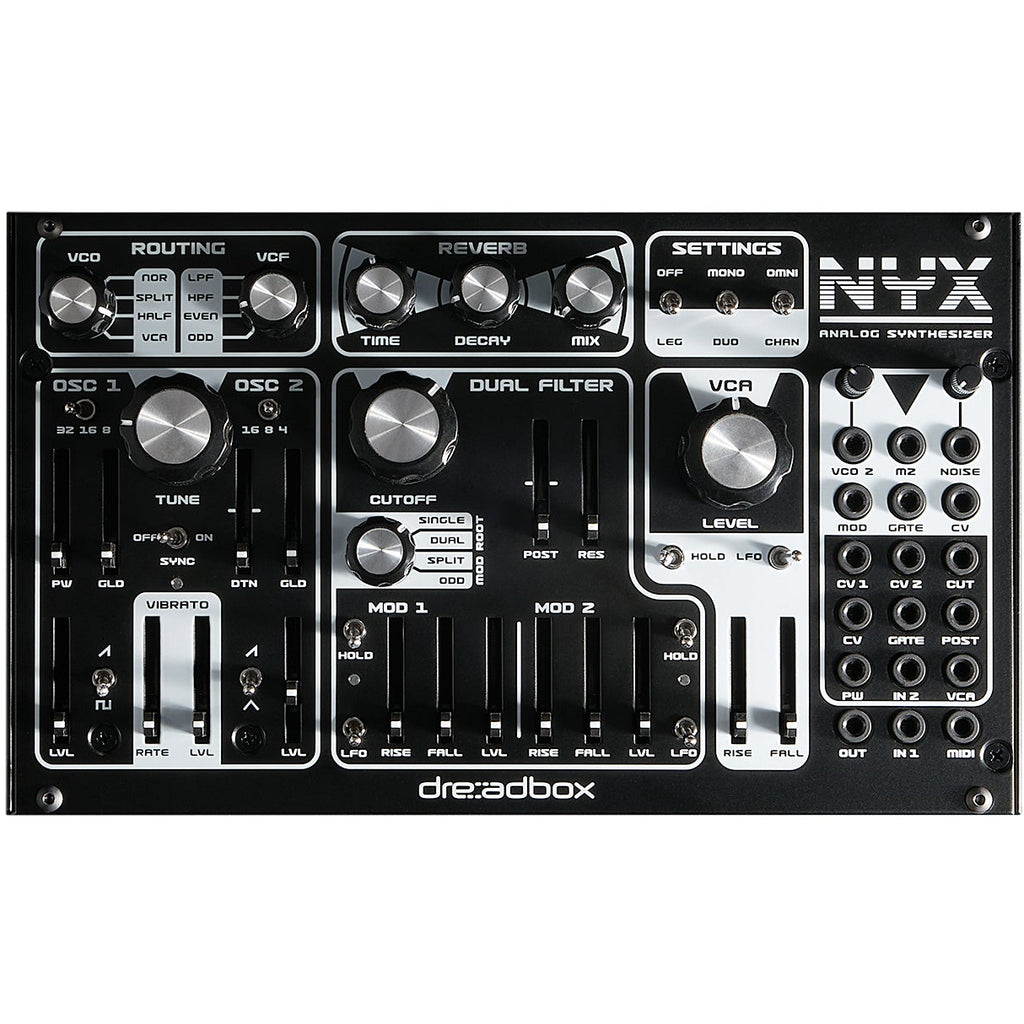 Dreadbox Nyx Re semi / modular synthesizers, retail packaging