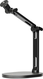 Rode DS2 desktop microphone stand with adjustable arm and base, suitable for studio and podcast recording setups.