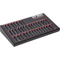 Dtronics DT-300 V2 synthesizer with control knobs and colorful interface, showcasing its compact design and modern features.
