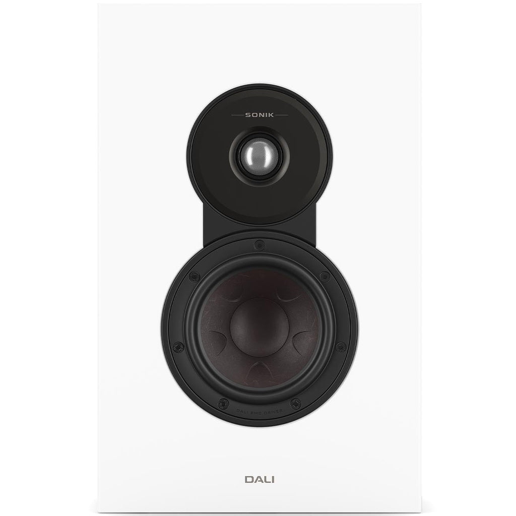 DALI Sonik On-Wall in-wall and outdoor speaker with black grille and sleek design for home audio installation.