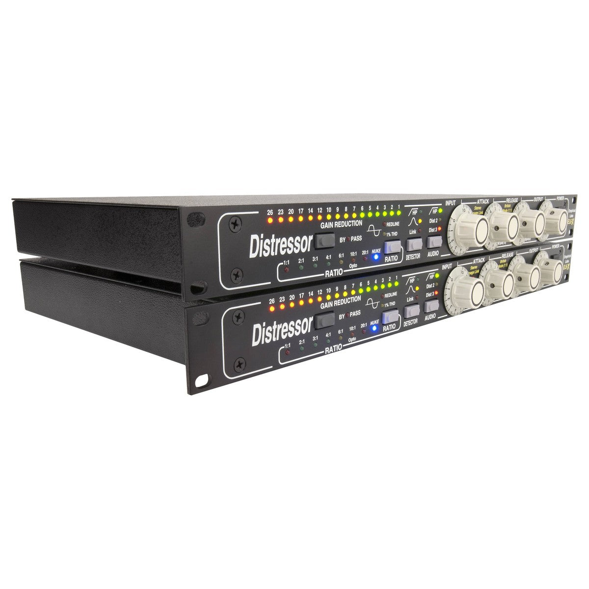 Empirical Labs EL8X-S Distressor audio compressor with control knobs and LED display for studio recording equipment.