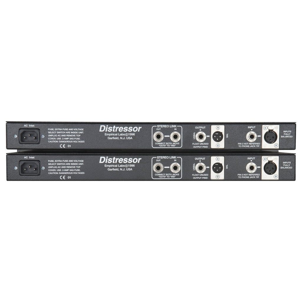 Empirical Labs EL8X-S Distressor audio compressor with control knobs and display, used in professional music production.