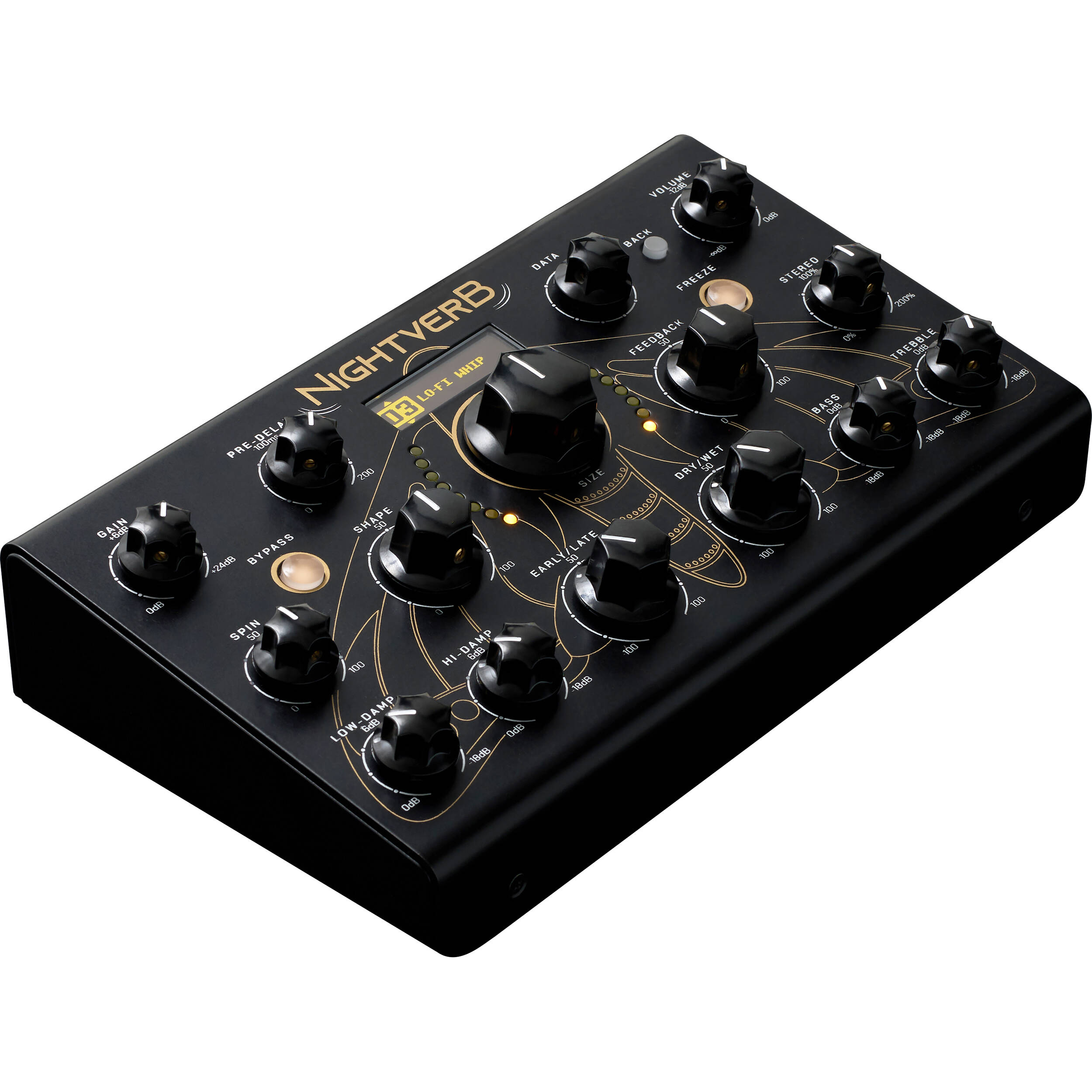 Erica Synths Nightverb Eurorack effects module, front view.