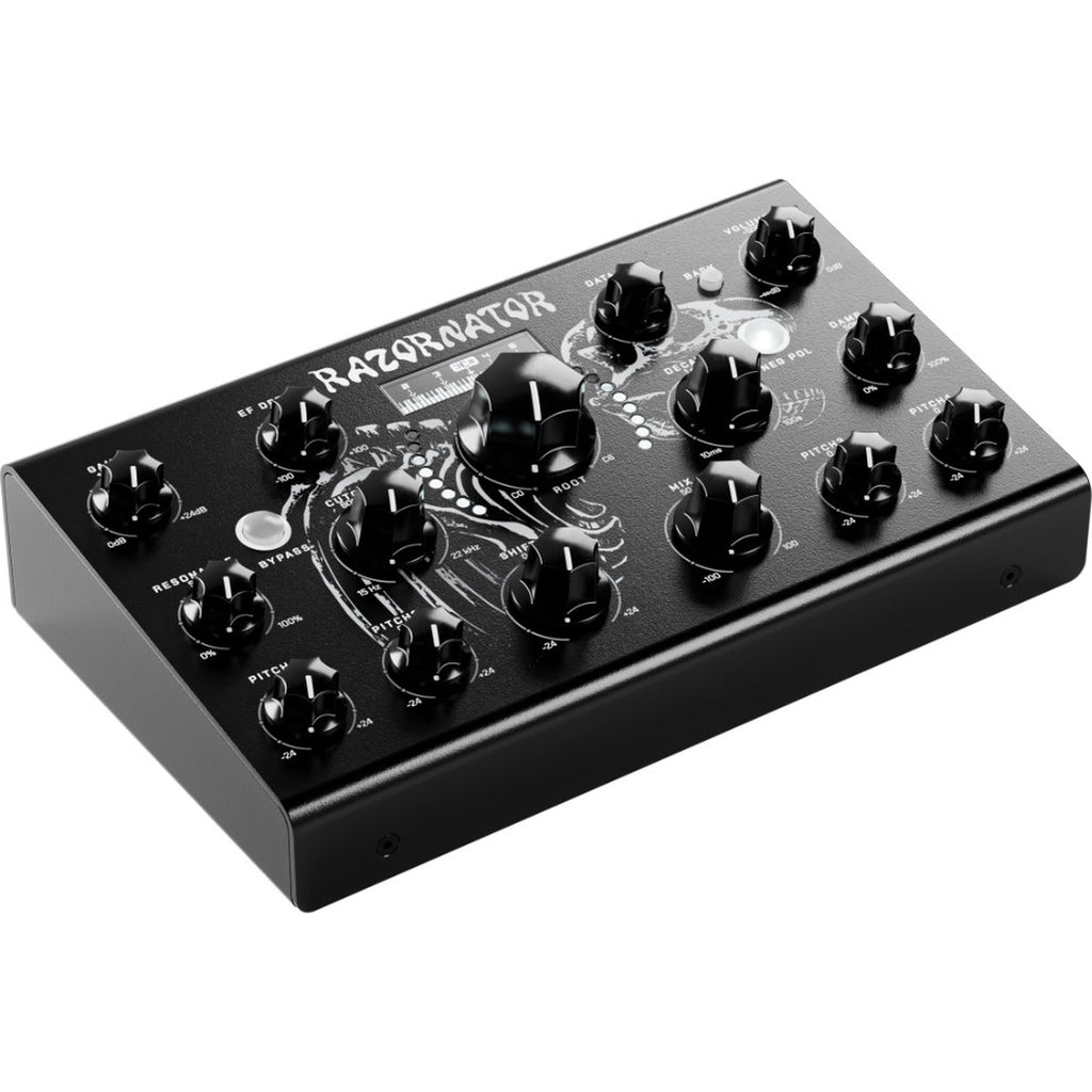 Erica Synths Razornator stereo resonator effects unit, angled three-quarter view
