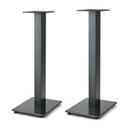 Essentials Kontur 60 black steel floor speaker stands, pair, front view