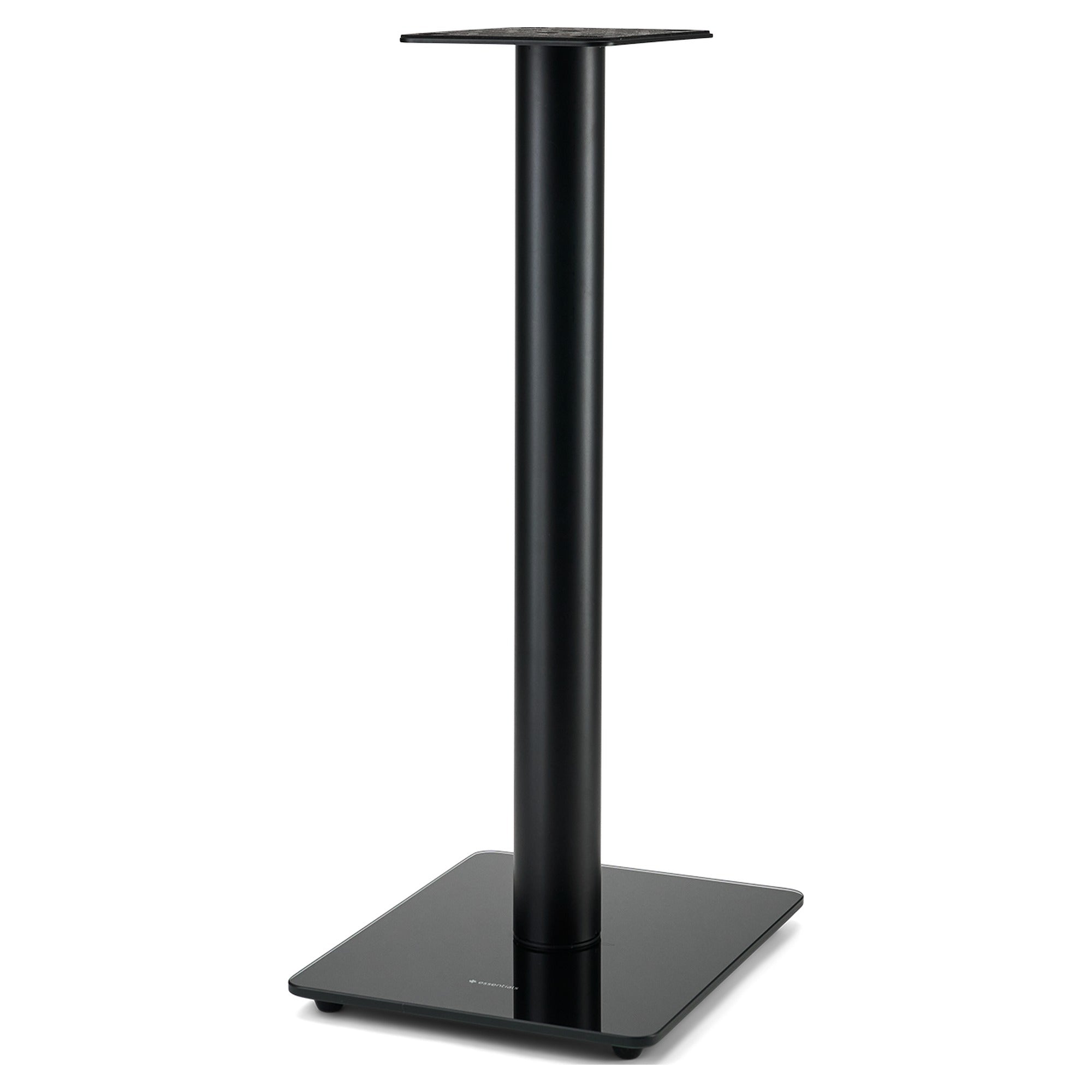 Essentials Monno 60 black floor speaker stand, full front view