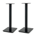 Essentials Monno 60 black floor speaker stands, pair, front view