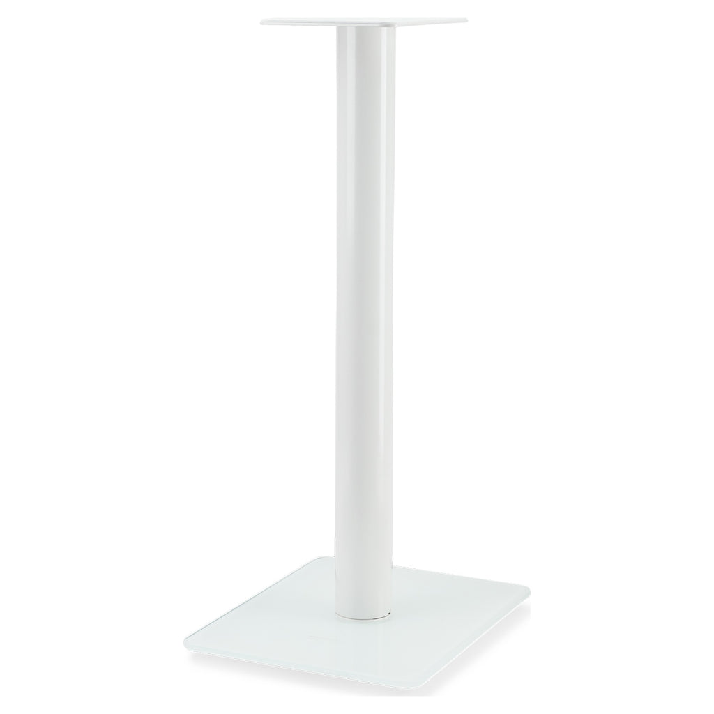 Essentials Monno 60 white floor speaker stand, full front view