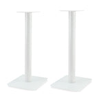 Essentials Monno 60 white floor speaker stands, pair, front view