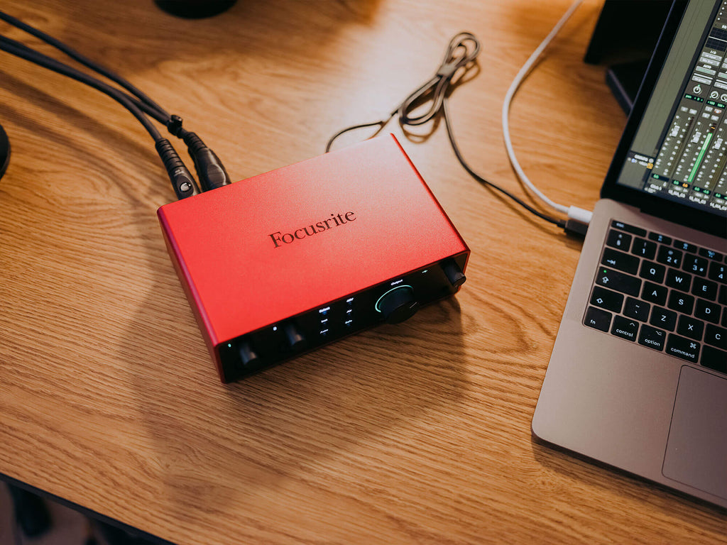 Focusrite Scarlett 4i4 4th Gen audio interface, detail view