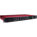 Focusrite Scarlett OctoPre microphone preamp unit with multiple input channels and control knobs, used for professional audio recording.