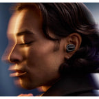 Bowers & Wilkins Pi8 wireless in-ear headphones with sleek black design and ergonomic ear tips.