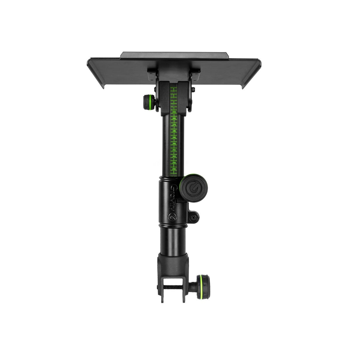 Gravity FT 01 MT B speaker stands in black with adjustable height and sturdy metal construction for optimal audio setup.