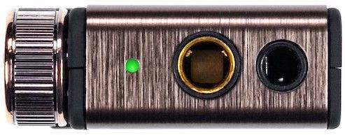iFi Audio Go BLU headphone amplifier and DAC with compact design, black color, and multiple connection ports.