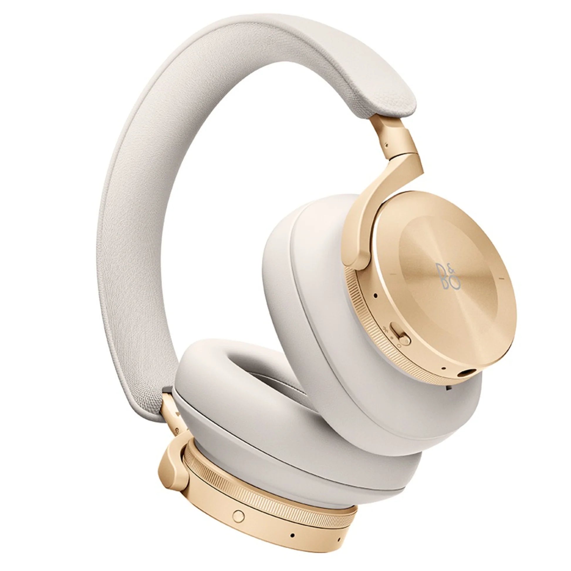 Bang & Olufsen Beoplay H95 wireless headphones in gold with cushioned ear cups and sleek over-ear design.