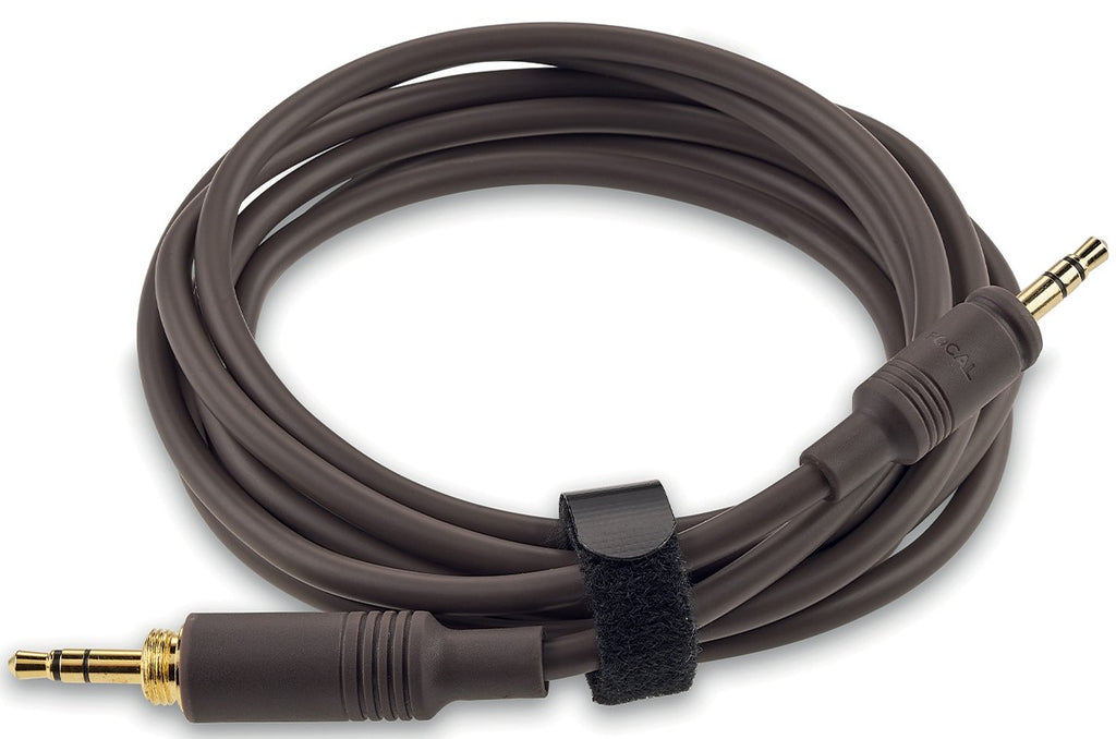 Focal Hadenys wired headphones with cable, featuring sleek black design and over-ear earcups for immersive listening.