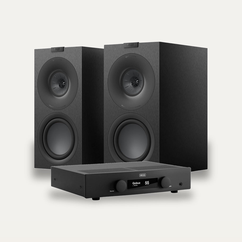 Hegel H150 + KEF Q Concerto Meta Streaming System – Amplifier Colour Black, Speaker Finish Satin Black