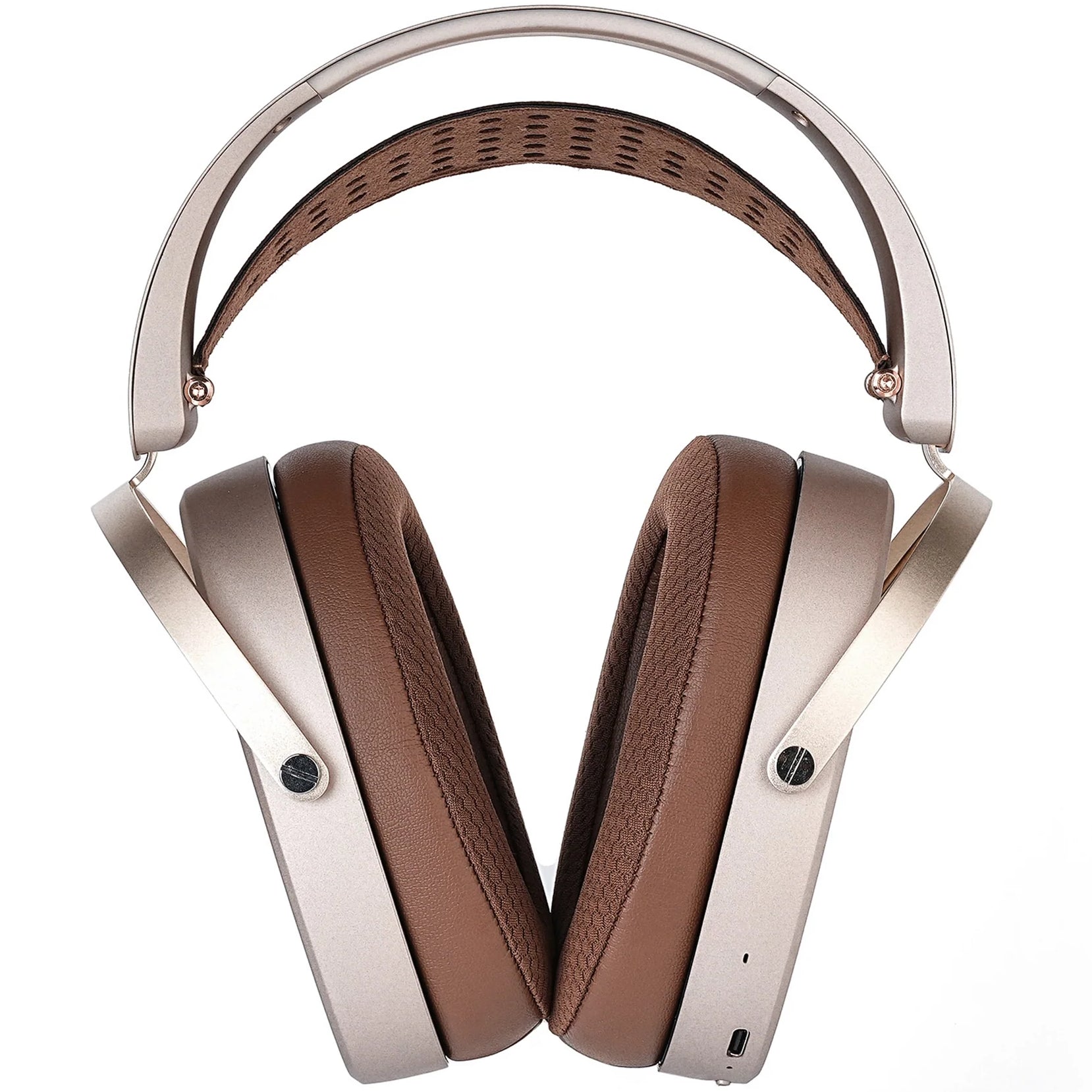 HiFiMAN HE1000 WiFi wireless headphones with sleek over-ear design and plush ear cushions, showcasing high-fidelity audio quality.