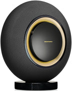 Marantz Horizon Grand wireless speakers in midnight sky color, showing a sleek modern design from an angled side view.