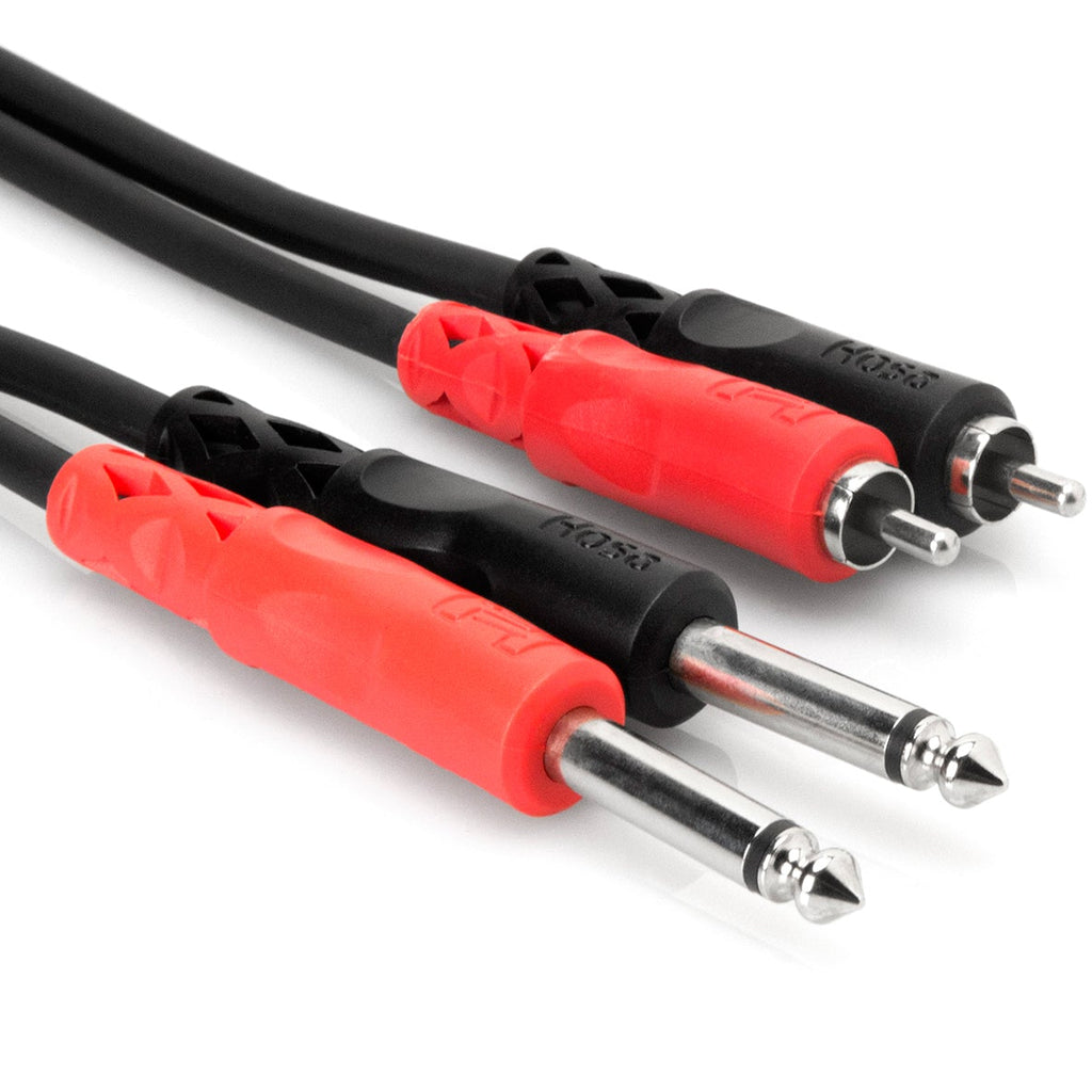 Hosa CPR-202 Dual 6.3mm TS - Dual RCA Cable 2m, full cable view