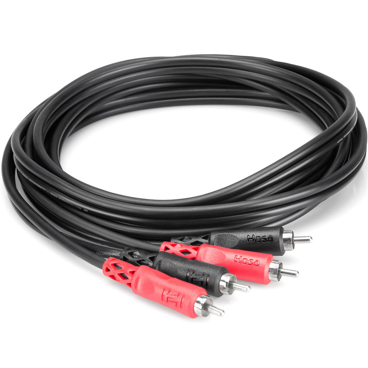 Hosa CRA-202 dual RCA cable (2 m), coiled