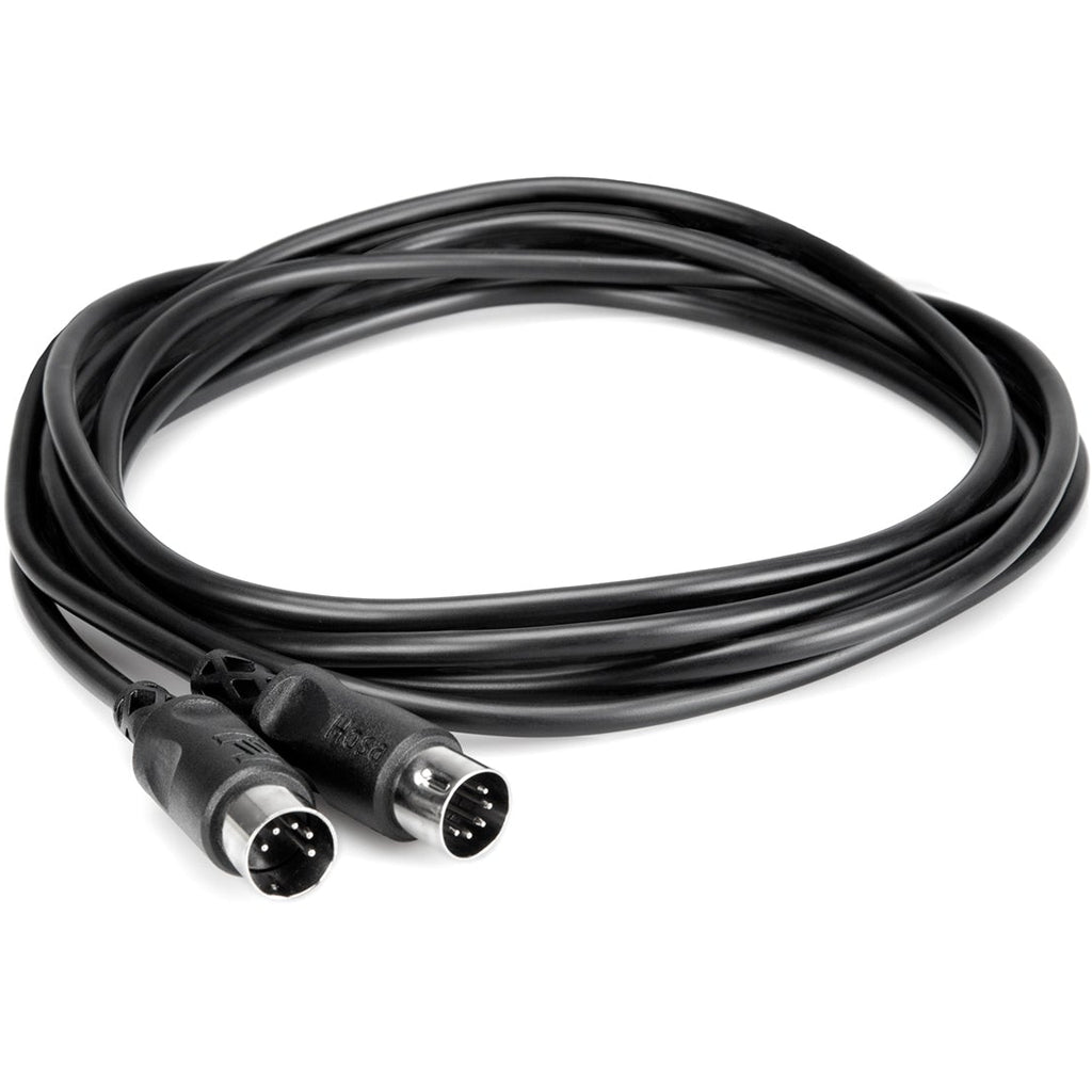 Hosa MID-310BK MIDI Cable 3m MIDI cable, in black, coiled, close-up