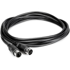 Hosa MID-310BK MIDI Cable 3m MIDI cable, in black, coiled, close-up
