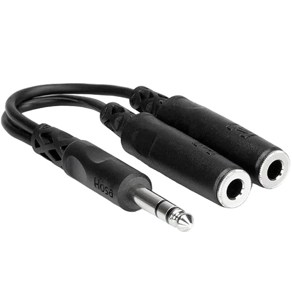 Hosa YPP-118 6.3mm TRS-Male - Dual 6.3mm TRS-Female Y-Cable 0.15m - Soundium