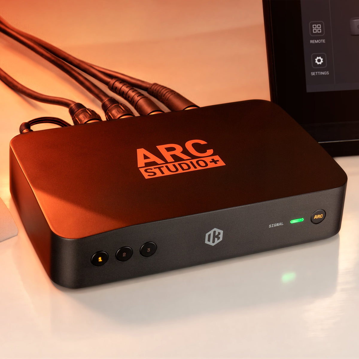 IK Multimedia ARC Studio+, on a studio desk