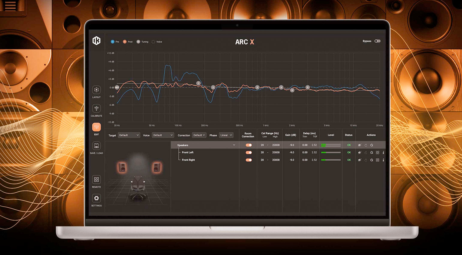 IK Multimedia ARC X virtual audio processor plugin interface displayed on screen.