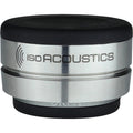 IsoAcoustics Orea Graphite speaker stands with sleek black finish, designed to improve audio clarity and stability for home speakers.