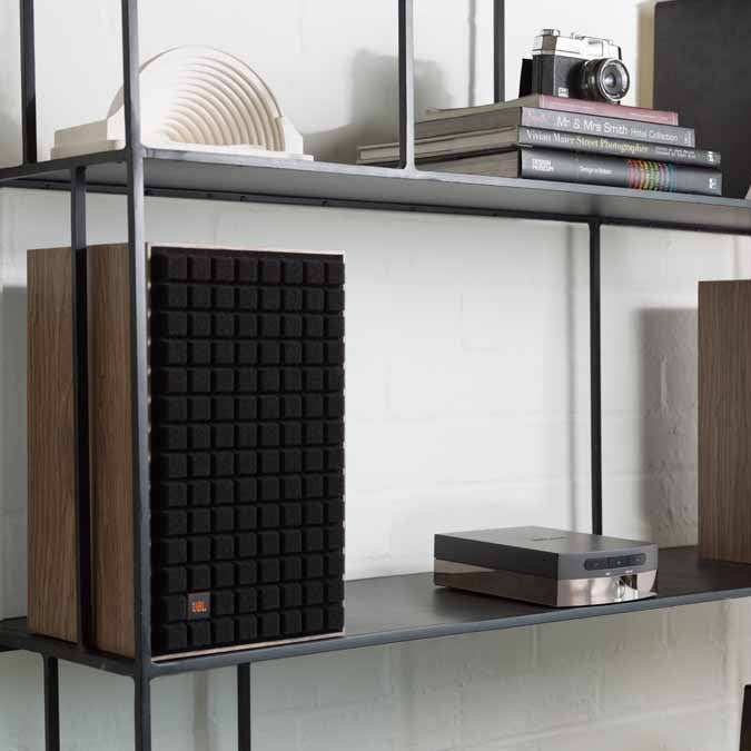 JBL L52 Classic passive bookshelf speakers with black cabinets and silver drivers, designed for hi-fi audio systems.