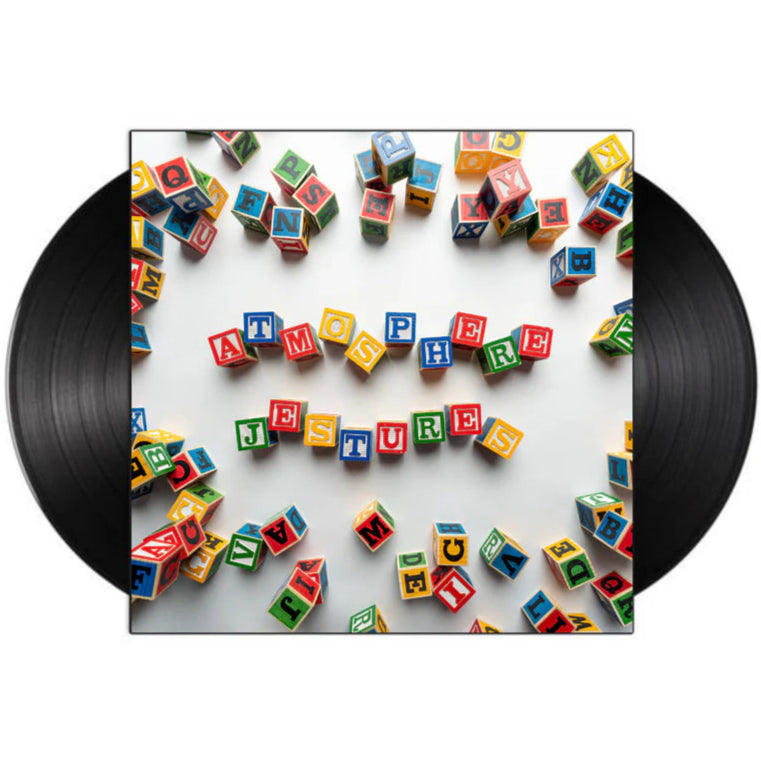 Black vinyl 2LP album titled "Jestures" by Atmosphere, released by Rhymesayers Entertainment, featuring hip-hop and trap music.