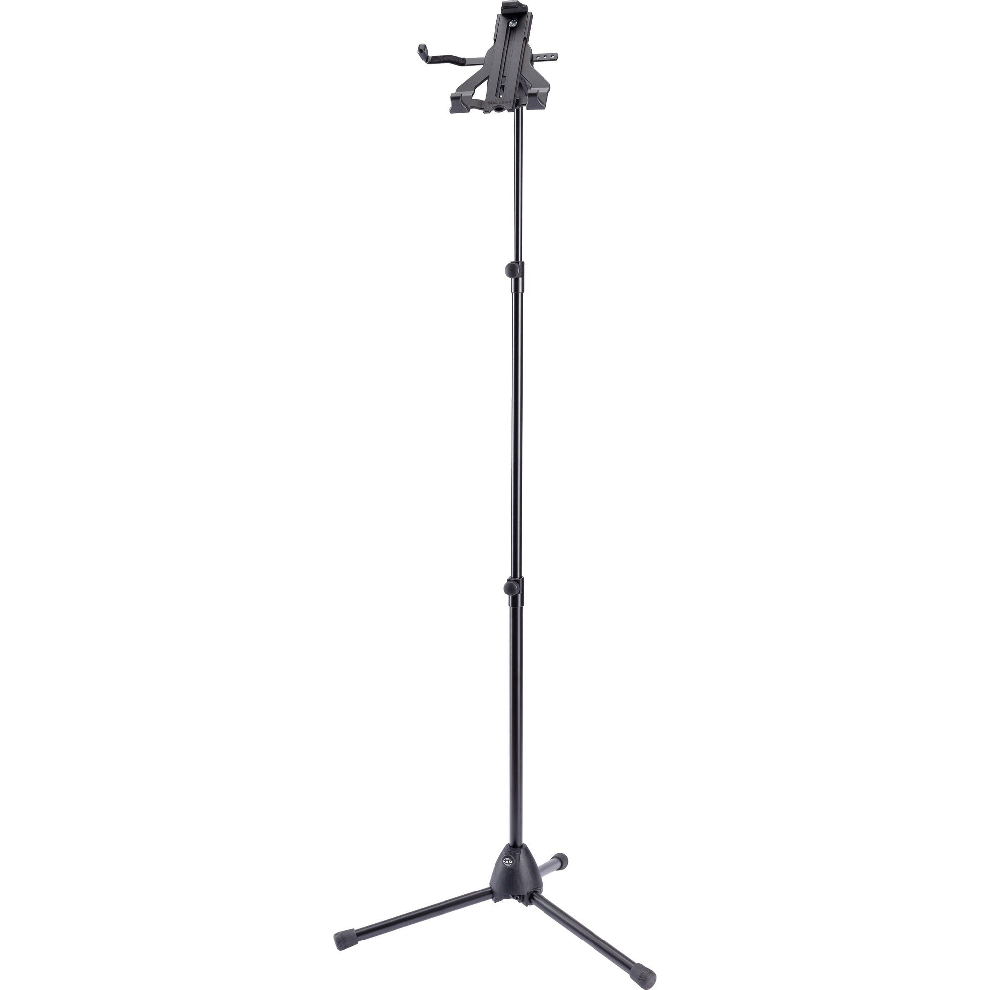 K&M 19775 microphone multimedia stand with adjustable arm and holder for professional audio equipment.